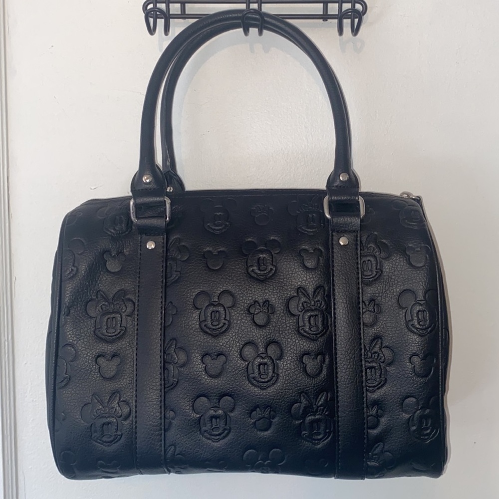 Loungefly Disney Mickie and Minnie satchel purse faux leather zipper closure - Picture 4 of 11
